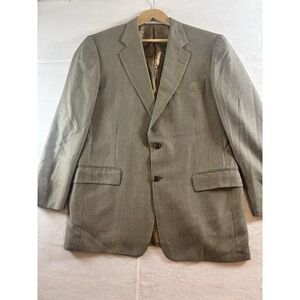 Hickey Freeman Men's 40R Sport Coat  Houndstooth Silk Wool Jacket Casual Academi